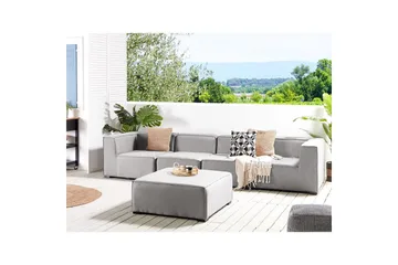 Soffa med fotpall Beliani Arezzo Beige/svart Light grey, Black - Hagemøbler & utemiljø - Loungemøbler - Loungesofaer