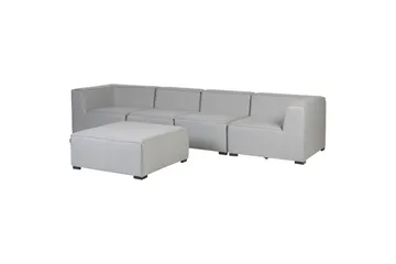 Soffa med fotpall Beliani Arezzo Beige/svart Light grey, Black - Hagemøbler & utemiljø - Loungemøbler - Loungesofaer
