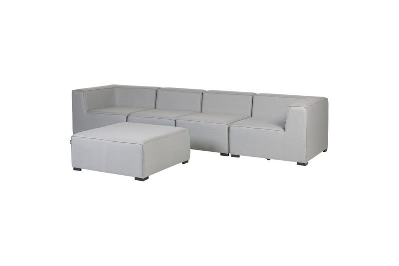 Soffa med fotpall Beliani Arezzo Beige/svart Light grey, Black - Hagemøbler & utemiljø - Loungemøbler - Loungesofaer