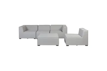 Soffa med fotpall Beliani Arezzo Beige/svart Light grey, Black - Hagemøbler & utemiljø - Loungemøbler - Loungesofaer