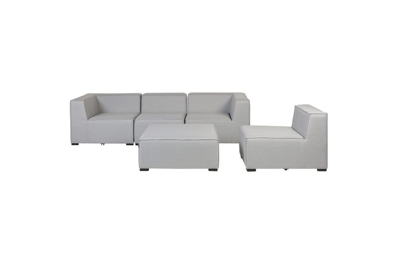 Soffa med fotpall Beliani Arezzo Beige/svart Light grey, Black - Hagemøbler & utemiljø - Loungemøbler - Loungesofaer