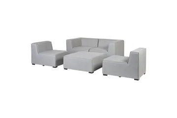Soffa med fotpall Beliani Arezzo Beige/svart Light grey, Black - Hagemøbler & utemiljø - Loungemøbler - Loungesofaer