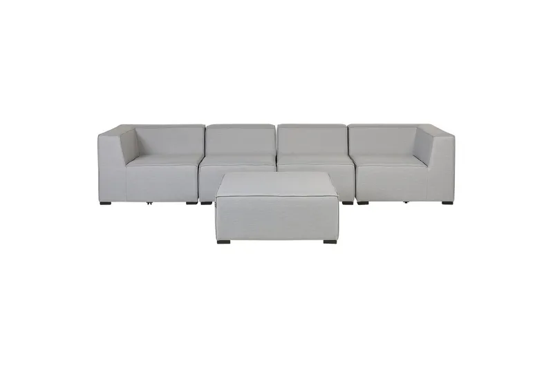 Soffa med fotpall Beliani Arezzo Beige/svart Light grey, Black