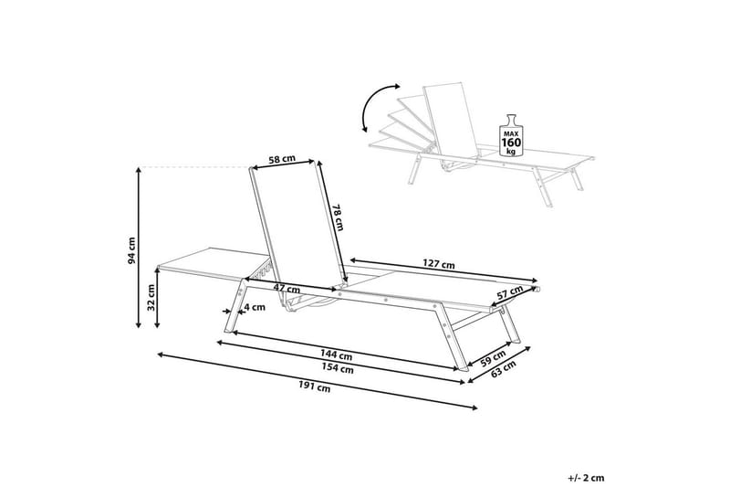 Solseng Vernazza - Hagemøbler & utemiljø - Stoler & Lenestoler - Solsenger & solvogner