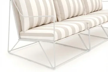 Usteryd 3-seters loungesofa - Beige/Stripet - Hagemøbler & utemiljø - Loungemøbler - Loungesofaer