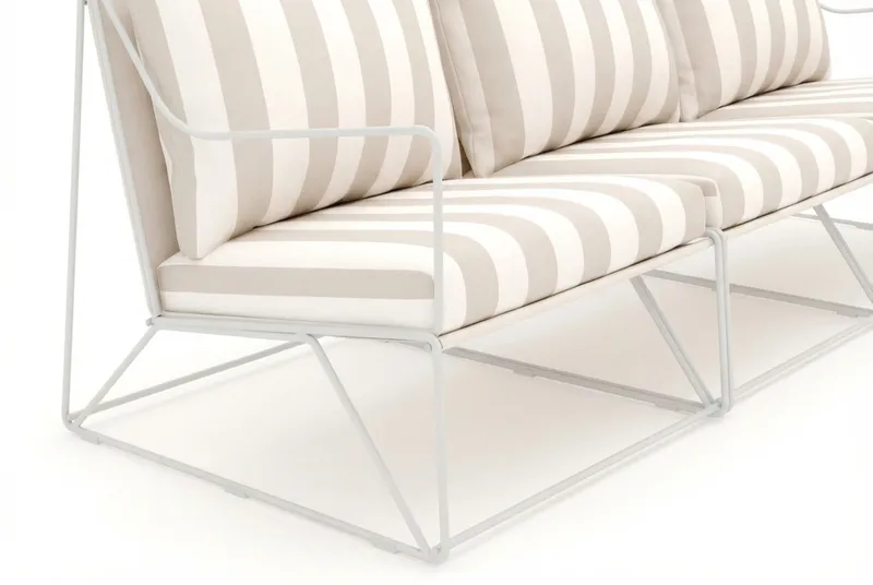 Usteryd 3-seters loungesofa - Beige/Stripet - Hagemøbler & utemiljø - Loungemøbler - Loungesofaer