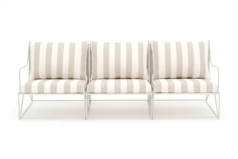 Usteryd 3-seters loungesofa - Beige/Stripet - Hagemøbler & utemiljø - Loungemøbler - Loungesofaer