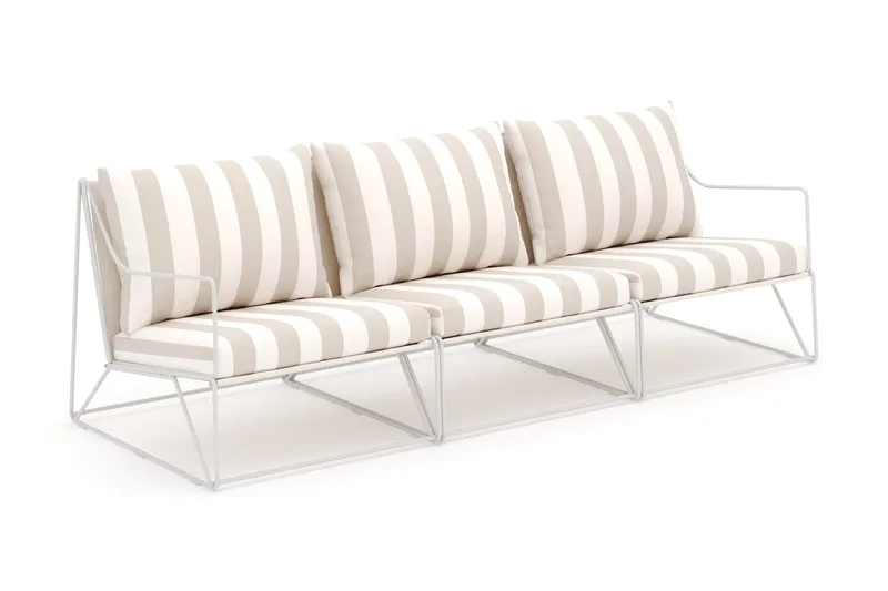 Usteryd 3-seters loungesofa, Beige/Stripet