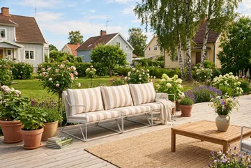 Usteryd 3-seters loungesofa - Beige/Stripet - Hagemøbler & utemiljø - Loungemøbler - Loungesofaer