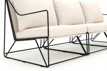 Usteryd 3-seters loungesofa - Svart/Beige - Hagemøbler & utemiljø - Loungemøbler - Loungesofaer