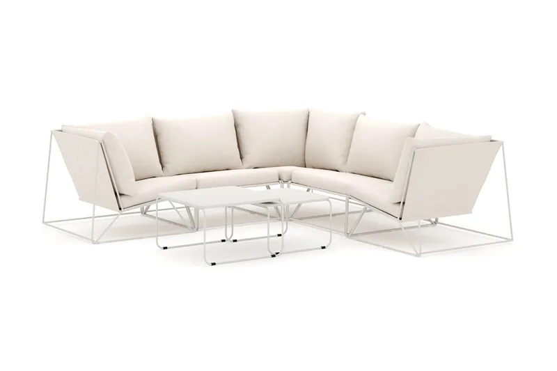 Usteryd utendørs hjørnesofa 5-seter vendbar, Beige/Beige