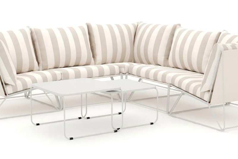 Usteryd utendørs hjørnesofa 5-seter vendbar - Beige/Stripet - Hagemøbler & utemiljø - Loungemøbler - Loungegrupper