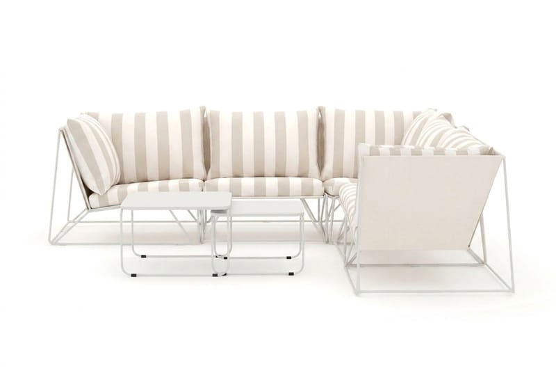 Usteryd utendørs hjørnesofa 5-seter vendbar - Beige/Stripet - Hagemøbler & utemiljø - Loungemøbler - Loungegrupper