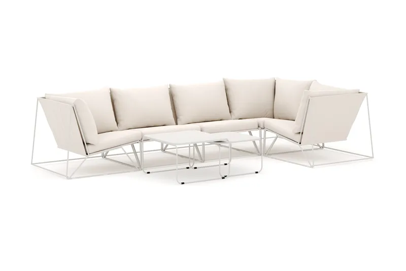 Usteryd utendørs hjørnesofa 5-seters vendbar, Beige/Beige