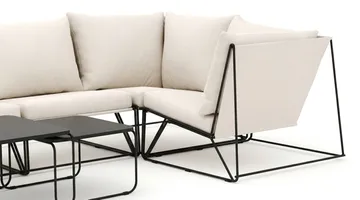 Usteryd utendørs hjørnesofa 5-seters vendbar - Svart/Beige - Hagemøbler & utemiljø - Loungemøbler - Loungegrupper