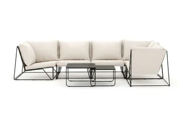 Usteryd utendørs hjørnesofa 5-seters vendbar - Svart/Beige - Hagemøbler & utemiljø - Loungemøbler - Loungegrupper
