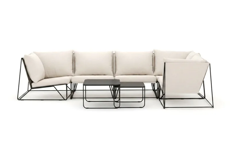 Usteryd utendørs hjørnesofa 5-seters vendbar - Svart/Beige - Hagemøbler & utemiljø - Loungemøbler - Loungegrupper
