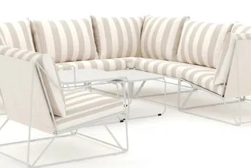 Usteryd utendørs hjørnesofa 6-seter vendbar med lenestol - Beige/Stripet - Hagemøbler & utemiljø - Loungemøbler - Loungegrupper