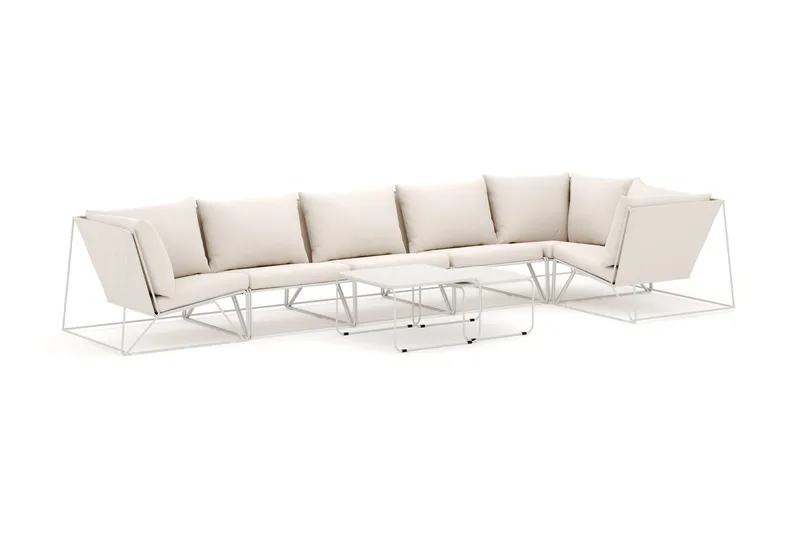 Usteryd utendørs hjørnesofa 6-seters vendbar, Beige/Beige