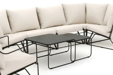 Usteryd utendørs hjørnesofa 6-seters vendbar med lenestol - Svart/Beige - Hagemøbler & utemiljø - Loungemøbler - Loungegrupper