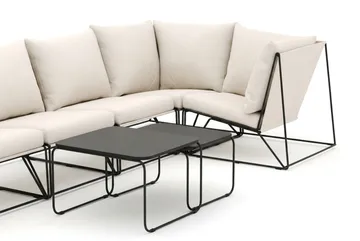 Usteryd utendørs hjørnesofa 6-seters vendbar - Svart/Beige - Hagemøbler & utemiljø - Loungemøbler - Loungegrupper