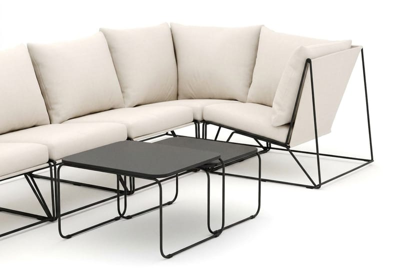 Usteryd utendørs hjørnesofa 6-seters vendbar - Svart/Beige - Hagemøbler & utemiljø - Loungemøbler - Loungegrupper