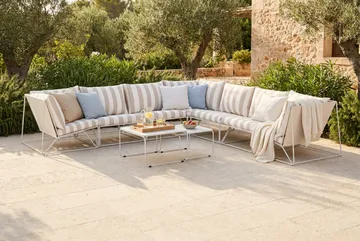 Usteryd utendørs hjørnesofa 7-seter vendbar - Beige/Stripet - Hagemøbler & utemiljø - Loungemøbler - Loungegrupper