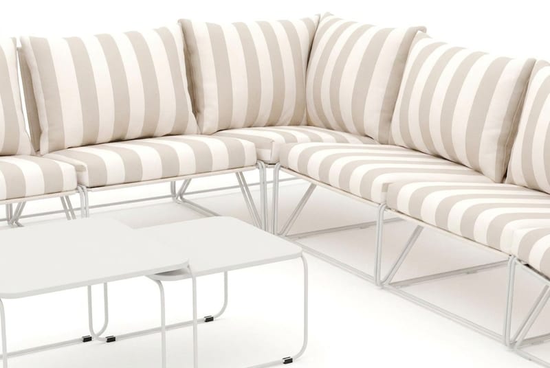 Usteryd utendørs hjørnesofa 7-seter vendbar - Beige/Stripet - Hagemøbler & utemiljø - Loungemøbler - Loungegrupper