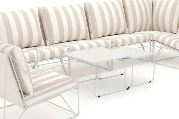 Usteryd utendørs hjørnesofa 7-seters vendbar med lenestol - Beige/Stripete - Hagemøbler & utemiljø - Loungemøbler - Loungegrupper