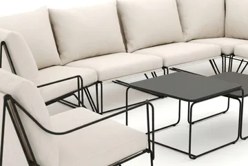 Usteryd utendørs hjørnesofa 8-seter vendbar med lenestol - Svart/Beige - Hagemøbler & utemiljø - Loungemøbler - Loungegrupper