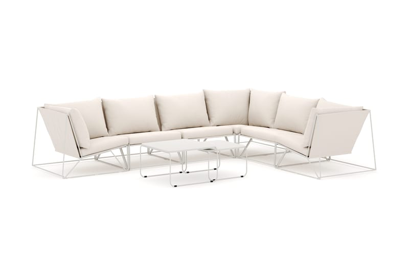 Usteryd utendørs L-sofa 6-seters vendbar, Beige/Beige