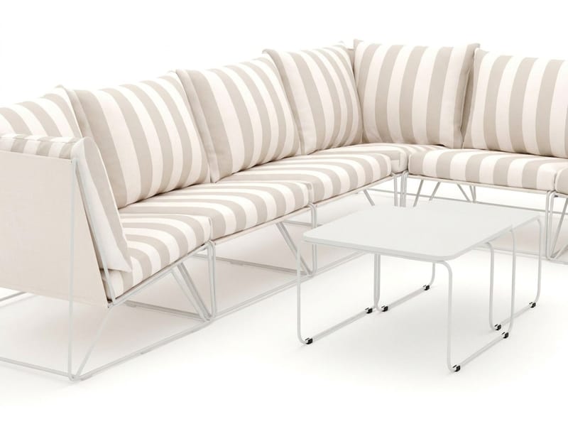 Usteryd utendørs L-sofa 6-seters vendbar - Beige/Striped - Hagemøbler & utemiljø - Loungemøbler - Loungegrupper