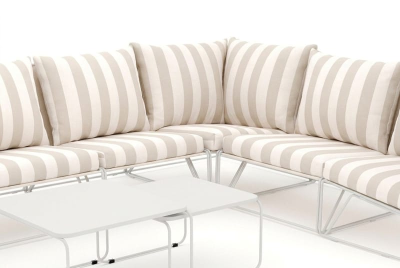 Usteryd utendørs L-sofa 7-seter vendbar - Beige/Stripet - Hagemøbler & utemiljø - Loungemøbler - Loungegrupper