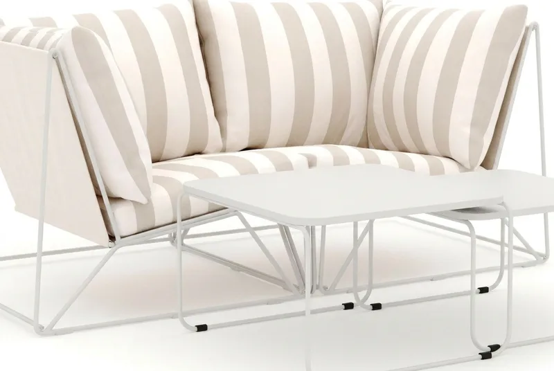 Usteryd utendørs rett 2-seters sofa - Beige/Stripete - Hagemøbler & utemiljø - Loungemøbler - Loungegrupper
