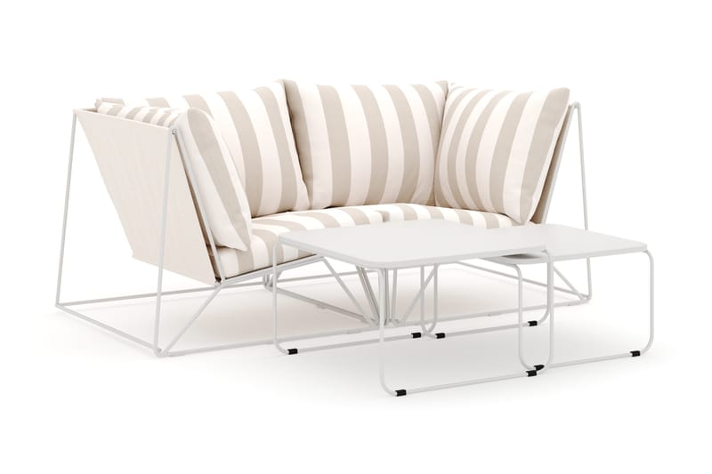 Usteryd utendørs rett 2-seters sofa, Beige/Stripete
