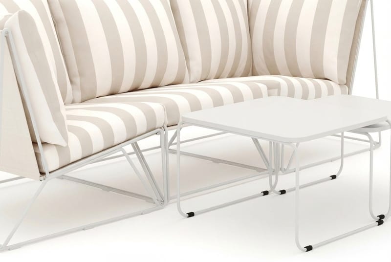 Usteryd utendørs rett 3-seters sofa - Beige/Stripet - Hagemøbler & utemiljø - Loungemøbler - Loungegrupper