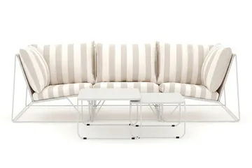 Usteryd utendørs rett 3-seters sofa - Beige/Stripet - Hagemøbler & utemiljø - Loungemøbler - Loungegrupper