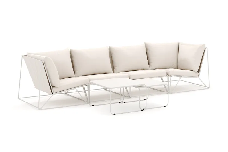 Usteryd utendørs rett 4-seters sofa, Beige/Beige