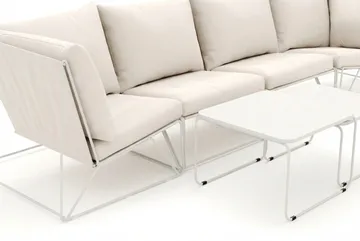 Usteryd utendørs rett 4-seters sofa - Beige/Beige - Hagemøbler & utemiljø - Loungemøbler - Loungesofaer