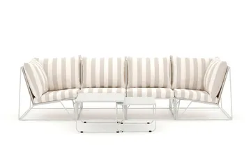 Usteryd utendørs rett 4-seters sofa - Beige/Stripet - Hagemøbler & utemiljø - Loungemøbler - Loungegrupper