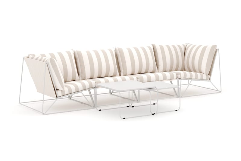 Usteryd utendørs rett 4-seters sofa, Beige/Stripet