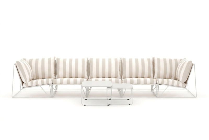 Usteryd utendørs rett 5-seters sofa - Beige/Stripet - Hagemøbler & utemiljø - Loungemøbler - Loungegrupper