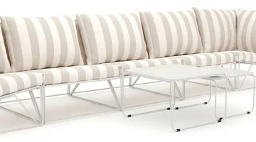 Usteryd utendørs rett 5-seters sofa - Beige/Stripet - Hagemøbler & utemiljø - Loungemøbler - Loungegrupper