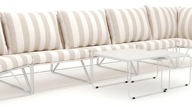 Usteryd utendørs rett 5-seters sofa - Beige/Stripet - Hagemøbler & utemiljø - Loungemøbler - Loungegrupper