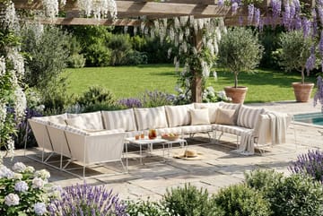 Usteryd utendørs U-sofa 10-seters med lukket avslutning - Beige/Striped - Hagemøbler & utemiljø - Loungemøbler - Loungegrupper