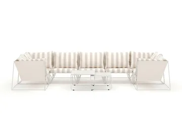 Usteryd utendørs U-sofa 7-seters med lukket avslutning - Beige/Striped - Hagemøbler & utemiljø - Loungemøbler - Loungegrupper