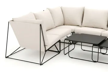Usteryd utendørs U-sofa 8-seters med lukket avslutning - Svart/Beige - Hagemøbler & utemiljø - Loungemøbler - Loungegrupper