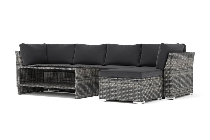 Wisconsin utendørs divansofa 5-seters vendbar, Grå