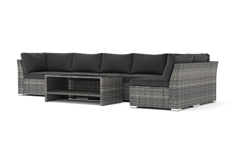 Wisconsin utendørs divansofa 6-seters vendbar, Grå