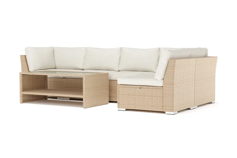 Wisconsin utendørs L-sofa 5-seters vendbar, Beige